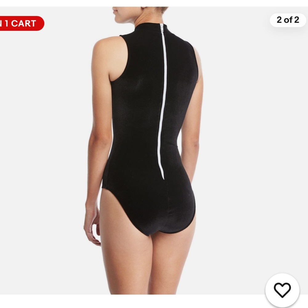 COVER Black Velvet Sleeveless One-Piece Swimsuit SPF 50 Sz Women’s Small NWOT - Picture 2 of 9